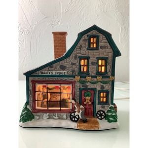 Vintage Trim A Home Blacksmith Finley Forge lighted Village EUC